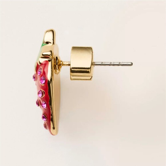 Kate Spade NY Target Stud Earrings Set 3 Pairs Strawberry French Fries Champagne - Picture 9 of 13